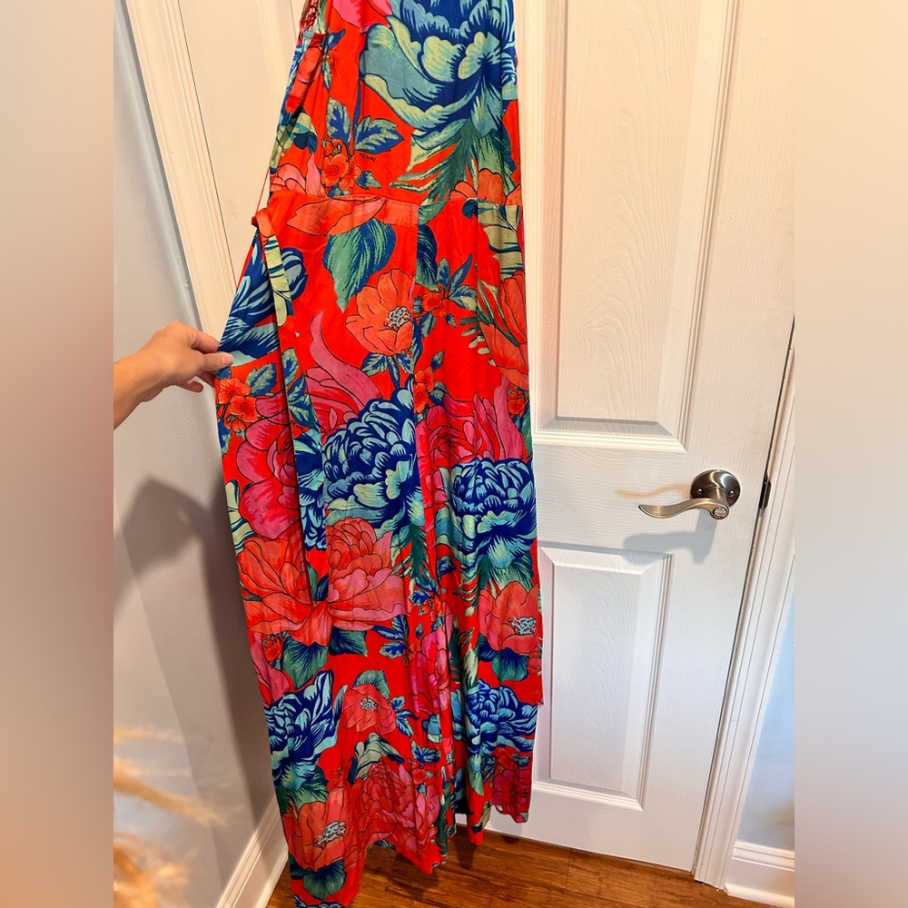 Farm Rio Red Floral Jumpsuit XS NWT - Picture 8 of 14
